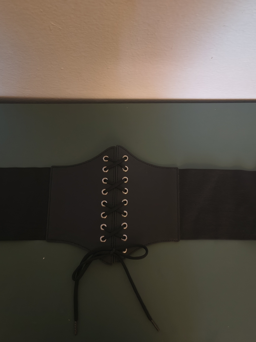 Black Lace-Up Corset Waist Belt - Women Accessories